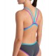 W ARENA ONE DOUBLE CROSS BACK PIECE ASPHALT PURBLE TURQUOISE