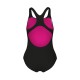 GIRL'S ARENA PALETTE SWIMSUIT SWIM PRO BACK MULTI SHOCKİNG PINK BLACK