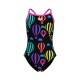 GIRL'S ARENA BALLOONS SWIMSUIT LIGHTDROP BACK BLACK MULTI SHOCKING PINK