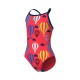 GIRL'S ARENA BALLOONS SWIMSUIT LIGHTDROP BACK BRIGHT CORAL MULTI NAVY