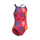 GIRL'S ARENA BALLOONS SWIMSUIT LIGHTDROP BACK BRIGHT CORAL MULTI NAVY