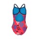 GIRL'S ARENA BALLOONS SWIMSUIT LIGHTDROP BACK BRIGHT CORAL MULTI NAVY