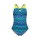 GIRL'S ARENA ONDULATION SWIMSUIT SWIM PRO BACK MULTI NAVY SOFT GREEN