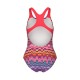 GIRL'S ARENA ONDULATION SWIMSUIT SWIM PRO BACK MULTI VIOLET BRIGHT CORAL