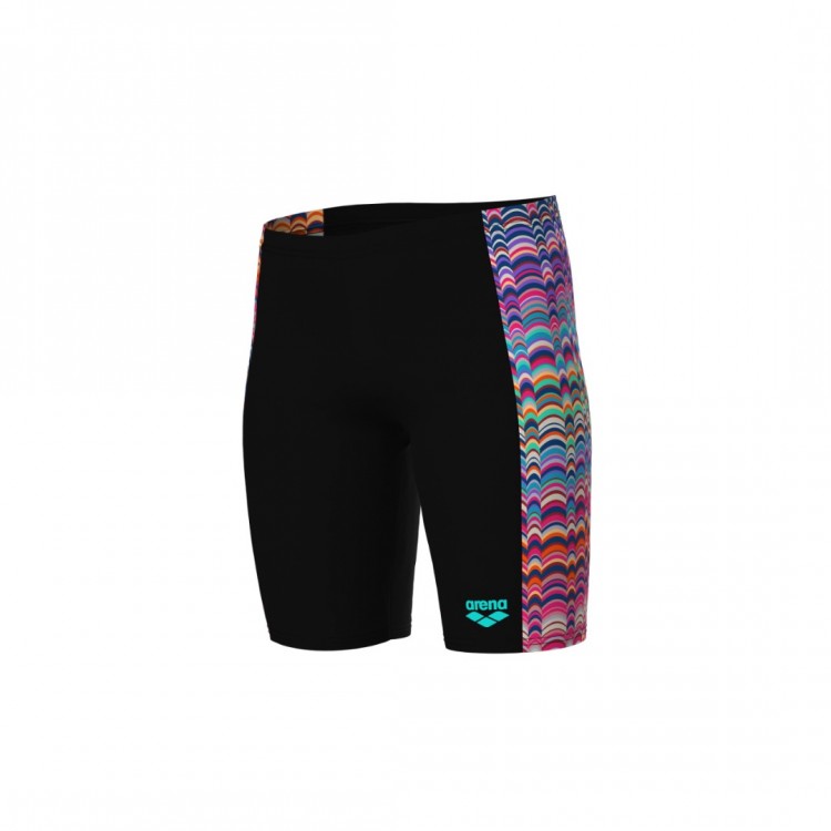 BOY'S ARENA ONDULATION SWIM JAMMER BLACK MULTI VIOLET