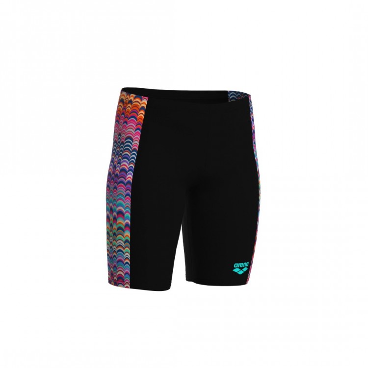 BOY'S ARENA ONDULATION SWIM JAMMER BLACK MULTI VIOLET