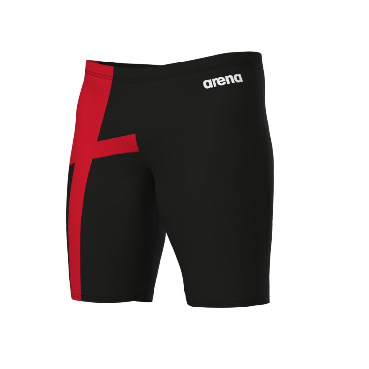 MEN'S ARENA DIAMOND SWIM JAMMER BLACK RED