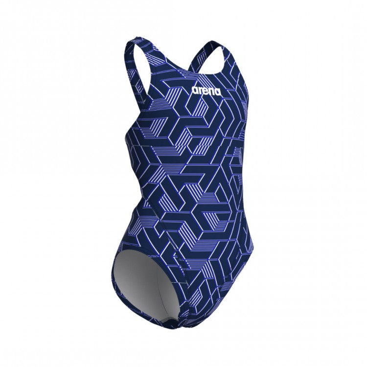 GIRL'S ARENA ESCAPE SWIMSUIT SWIM TECH L NAVY TEAM NAVY