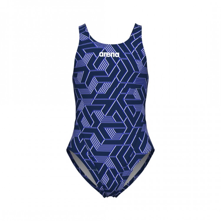 GIRL'S ARENA ESCAPE SWIMSUIT SWIM TECH L NAVY TEAM NAVY