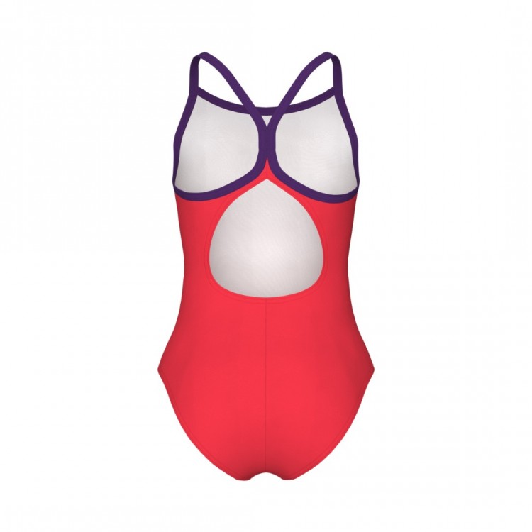 GIRLS ARENA STAR GRAPHIC SWIMSUIT LIGHT BRIGHT CORAL PLUM