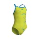 GIRLS ARENA STAR GRAPHIC SWIMSUIT LIGHT SOFT GREEN TURQUOISE