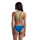 W ARENA ONE DOUBLE CROSS BACK ONE PIECE BLUE COSMO SOFT GREEN WATER