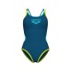 W ARENA ONE DOUBLE CROSS BACK ONE PIECE BLUE COSMO SOFT GREEN WATER