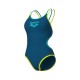 W ARENA ONE DOUBLE CROSS BACK ONE PIECE BLUE COSMO SOFT GREEN WATER