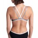 W ARENA ONE DOUBLE CROSS BLACK ONE PIECE BLACK WHITE SILVER