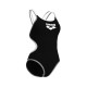 W ARENA ONE DOUBLE CROSS BLACK ONE PIECE BLACK WHITE SILVER