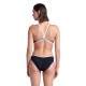 W ARENA ONE DOUBLE CROSS BLACK ONE PIECE BLACK WHITE SILVER