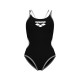 W ARENA ONE DOUBLE CROSS BLACK ONE PIECE BLACK WHITE SILVER