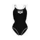 W ARENA ONE DOUBLE CROSS BLACK ONE PIECE BLACK WHITE SILVER