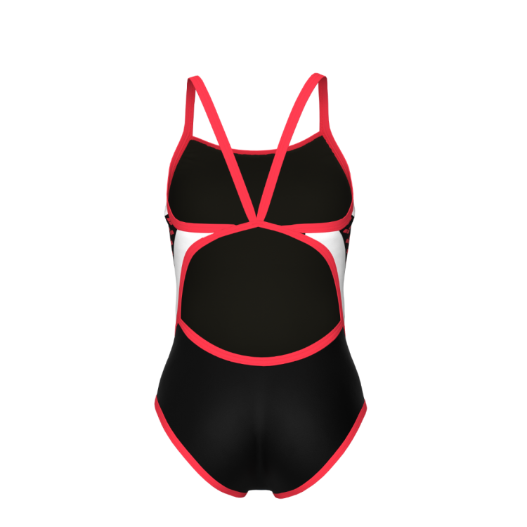 WOMENS ARENA ICONS SWIMSUIT SUPER FLY ASPHALT BLACK WHITE BRIGHT