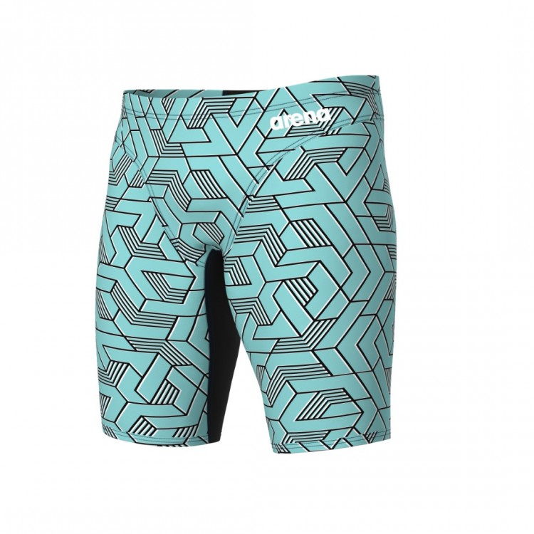 MEN'S ARENA ESCAPE SWIM JAMMER BLACK WATER BLUE MULTI