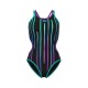 WOMEN'S ARENA ONE METALIC PAINT SWIMSUIT BLACK WATERPURBLE