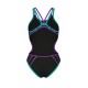 WOMEN'S ARENA ONE METALIC PAINT SWIMSUIT BLACK WATERPURBLE