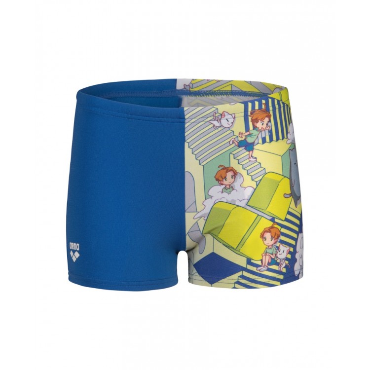 BOYS ARENA FANTASIZE SWIM SHORT MULTI GREY ROYAL