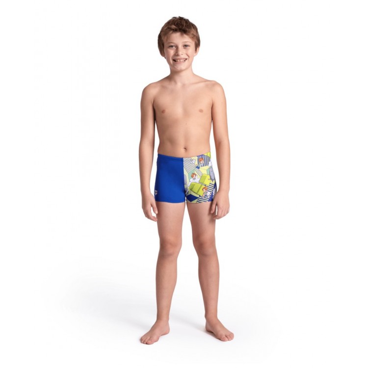 BOYS ARENA FANTASIZE SWIM SHORT MULTI GREY ROYAL