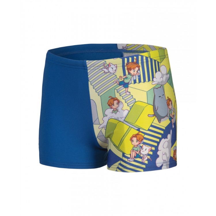 BOYS ARENA FANTASIZE SWIM SHORT MULTI GREY ROYAL