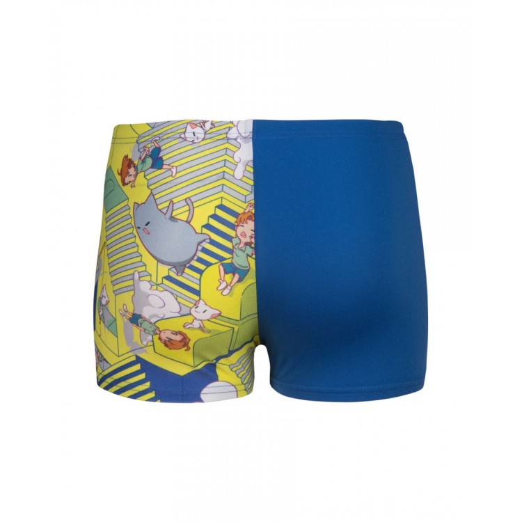 BOYS ARENA FANTASIZE SWIM SHORT MULTI GREY ROYAL