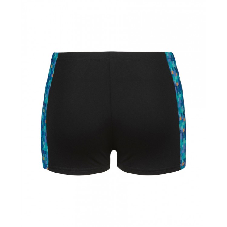 BOYS ARENA POOL TILES SWIM SHORT BLACK BLUE MULTI