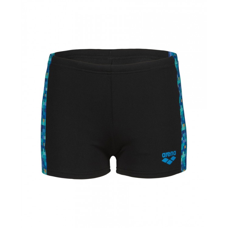 BOYS ARENA POOL TILES SWIM SHORT BLACK BLUE MULTI