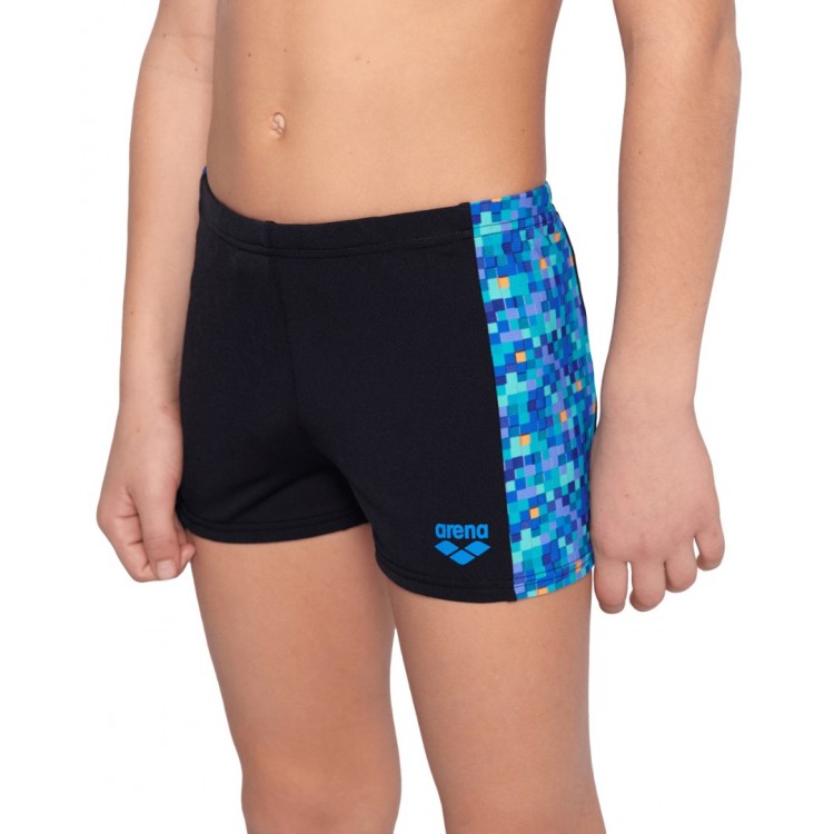 BOYS ARENA POOL TILES SWIM SHORT BLACK BLUE MULTI