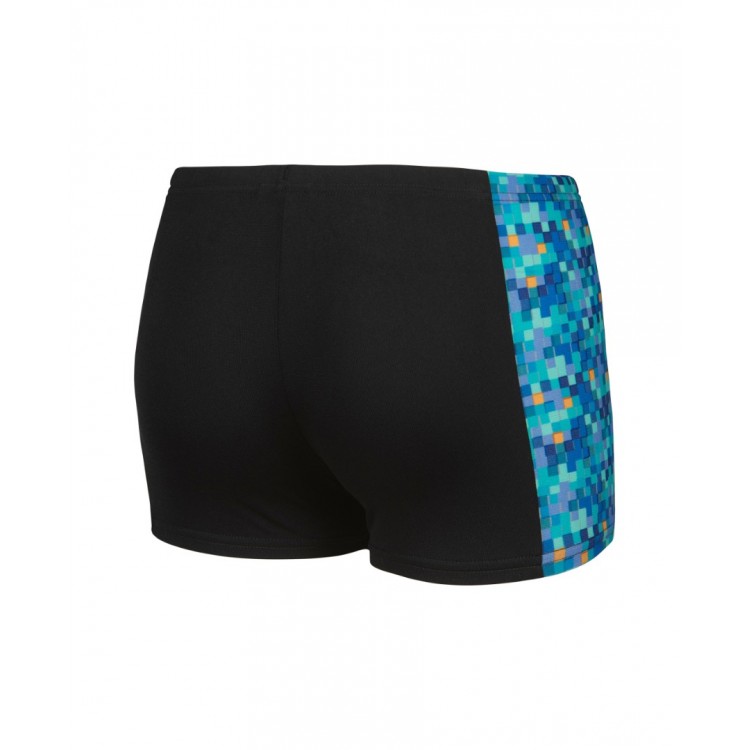 BOYS ARENA POOL TILES SWIM SHORT BLACK BLUE MULTI