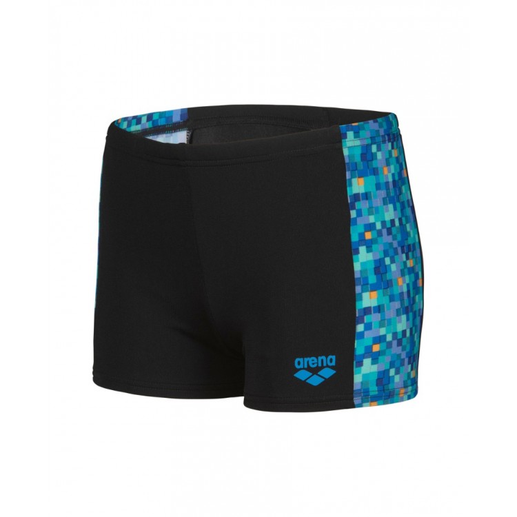 BOYS ARENA POOL TILES SWIM SHORT BLACK BLUE MULTI