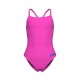 GIRLS TEAM SWIMSUIT CHALLENGE SOLID SHOCKING PINK-BLUE RIVER