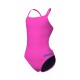 GIRLS TEAM SWIMSUIT CHALLENGE SOLID SHOCKING PINK-BLUE RIVER