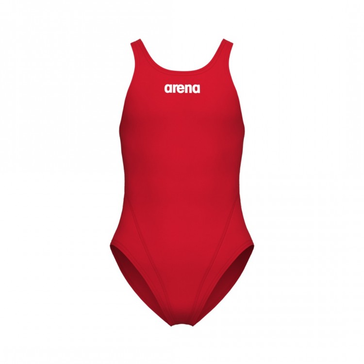 GIRLS TEAM SWIMSUIT SWIM TECH SOLID RED WHITE