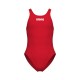 GIRLS TEAM SWIMSUIT SWIM TECH SOLID RED WHITE