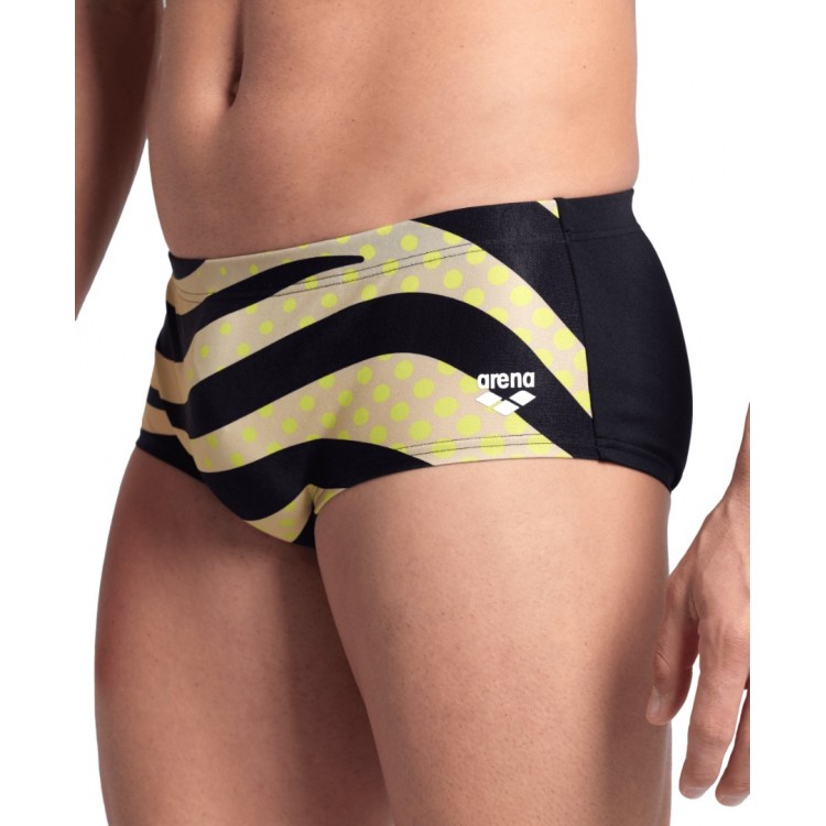 MENS ARENA MULTI STRIPES SWIM LOWWAIST SHORT BLACK MULTI