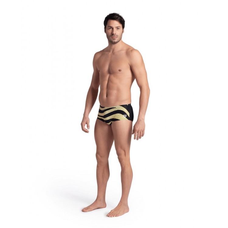 MENS ARENA MULTI STRIPES SWIM LOWWAIST SHORT BLACK MULTI