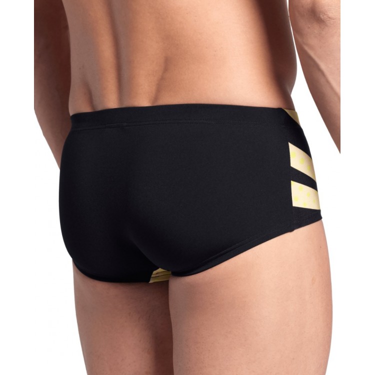 MENS ARENA MULTI STRIPES SWIM LOWWAIST SHORT BLACK MULTI